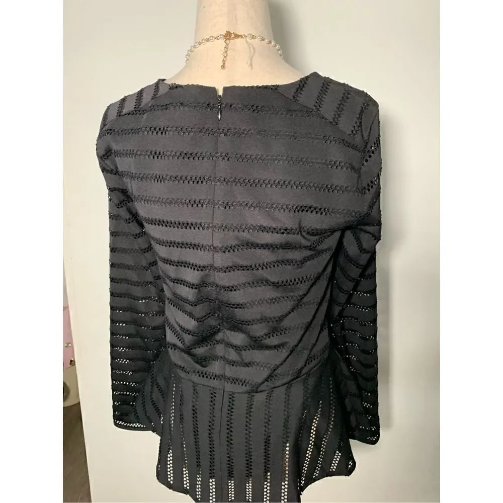 Banana republic long sleeve black shirt blouse top new size xs